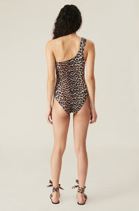 Maillot une pièce asymétrique imprimé - Leopard