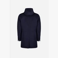 Manteau à capuche en laine - Bleu