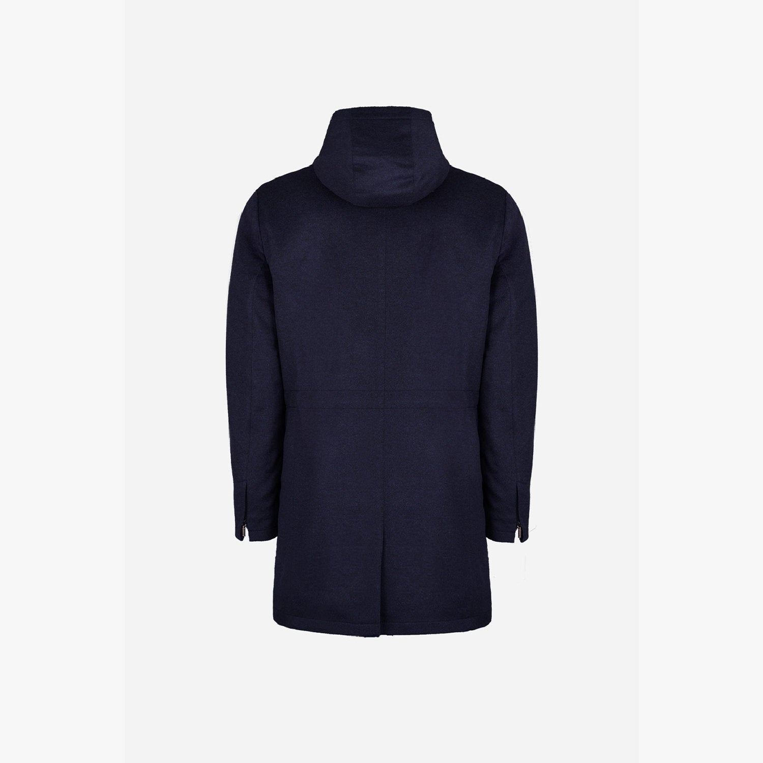 Manteau à capuche en laine - Bleu