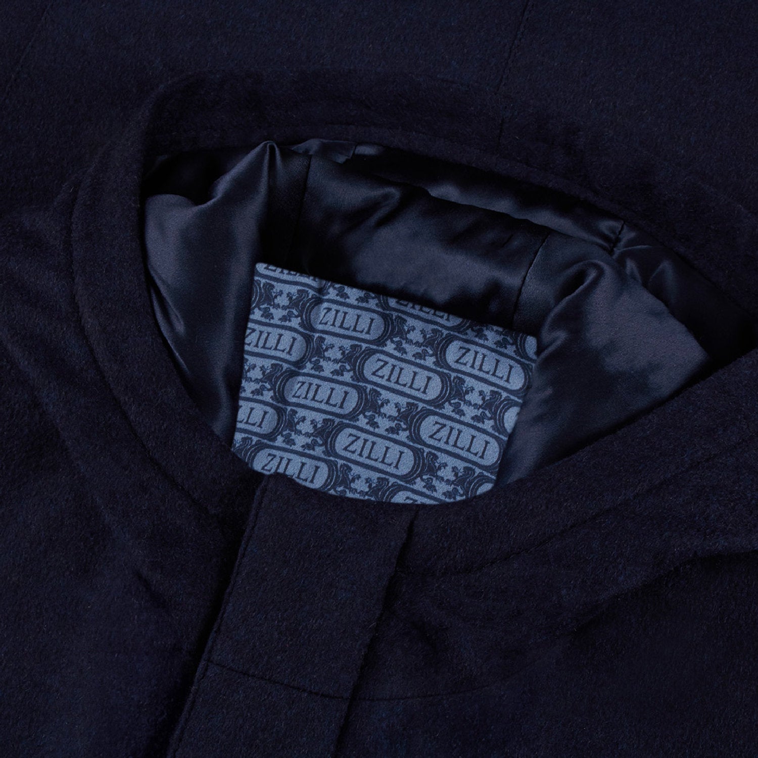 Manteau à capuche en laine - Bleu