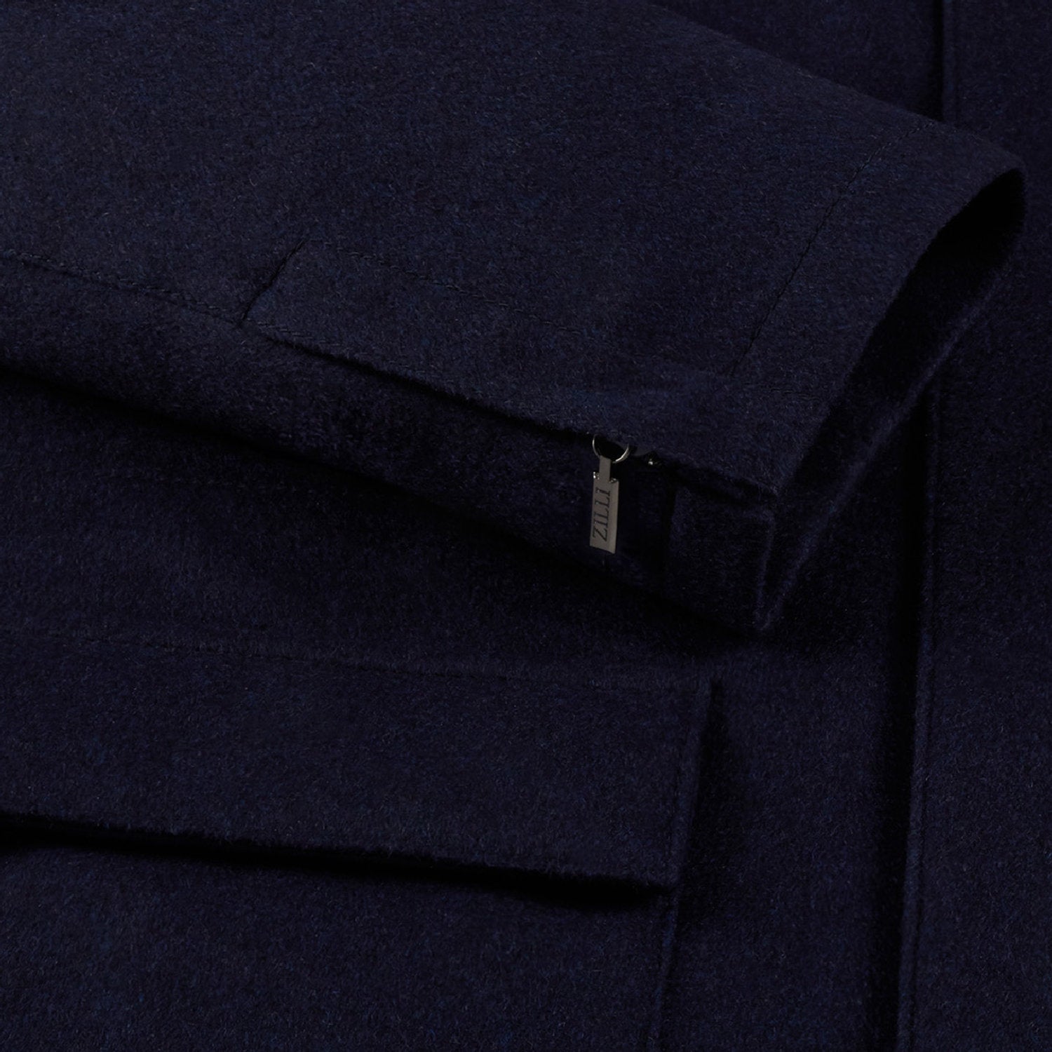 Manteau à capuche en laine - Bleu