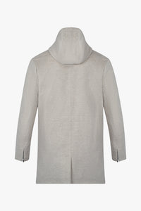 Manteau à capuche avec motif en laine - Beige