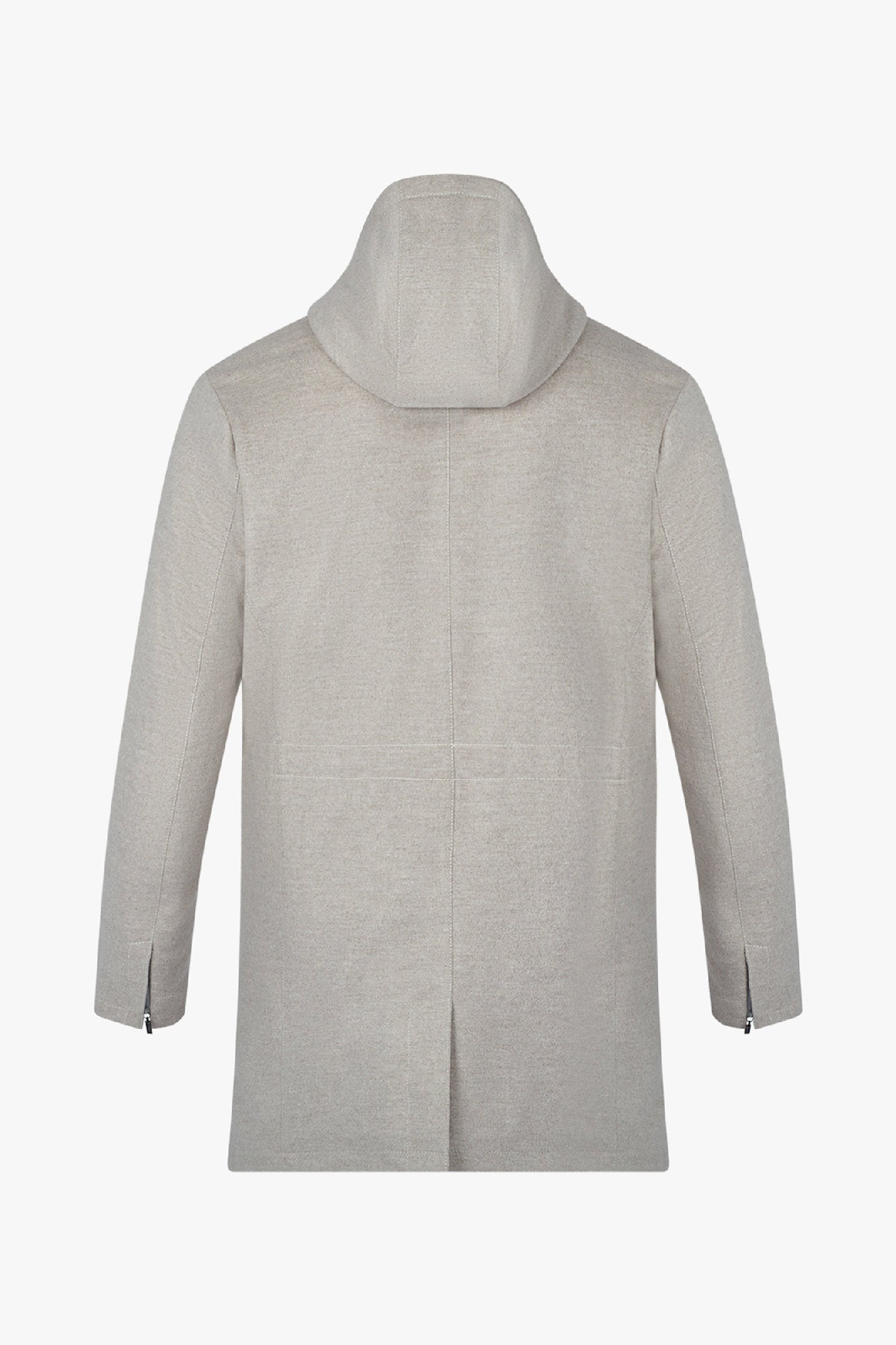 Manteau à capuche avec motif en laine - Beige