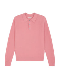 Wool rice stitch polo shirt - Light pink
