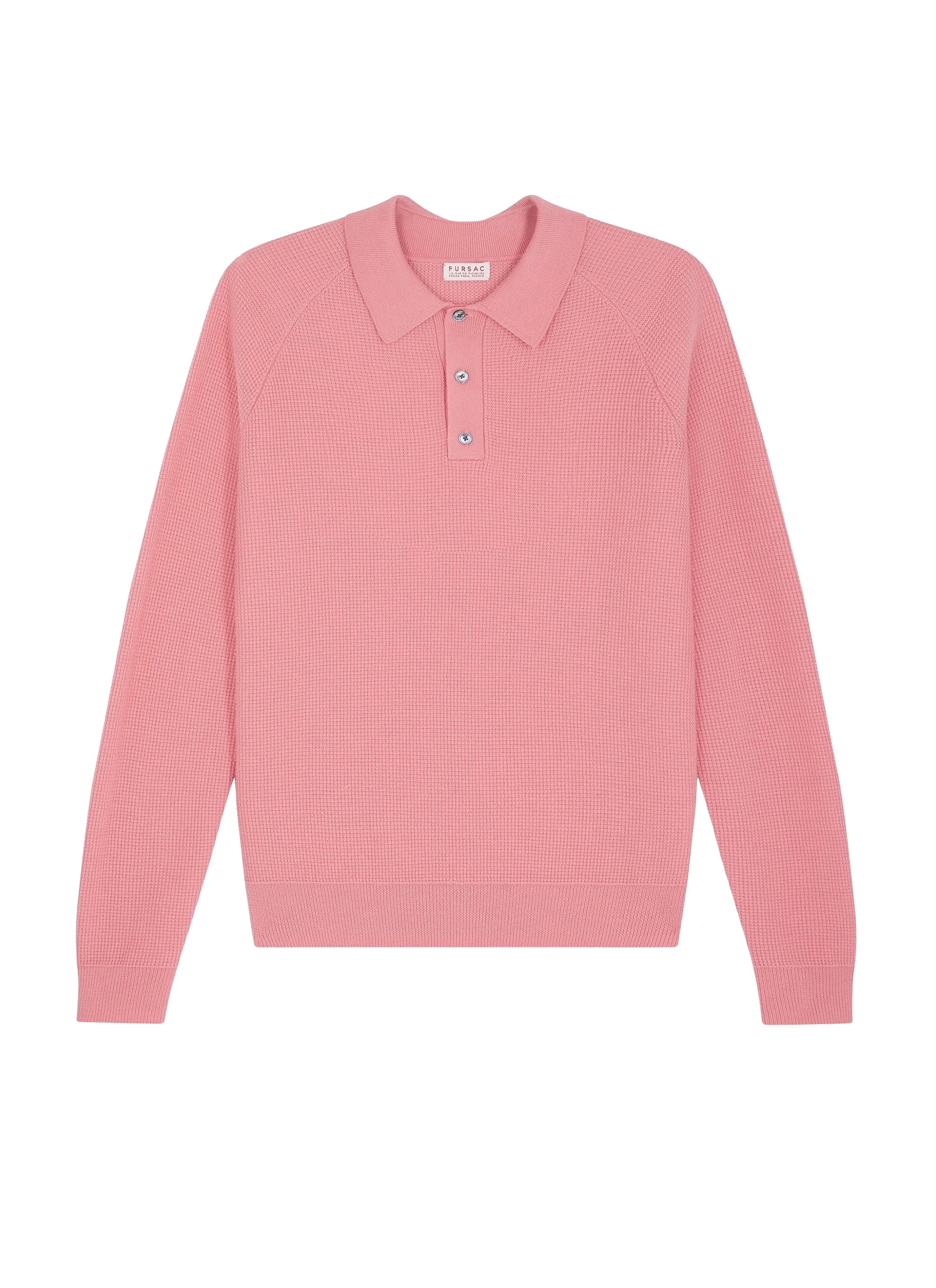 Wool rice stitch polo shirt - Light pink
