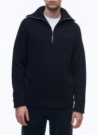 Pull en laine mérinos - Bleu marine