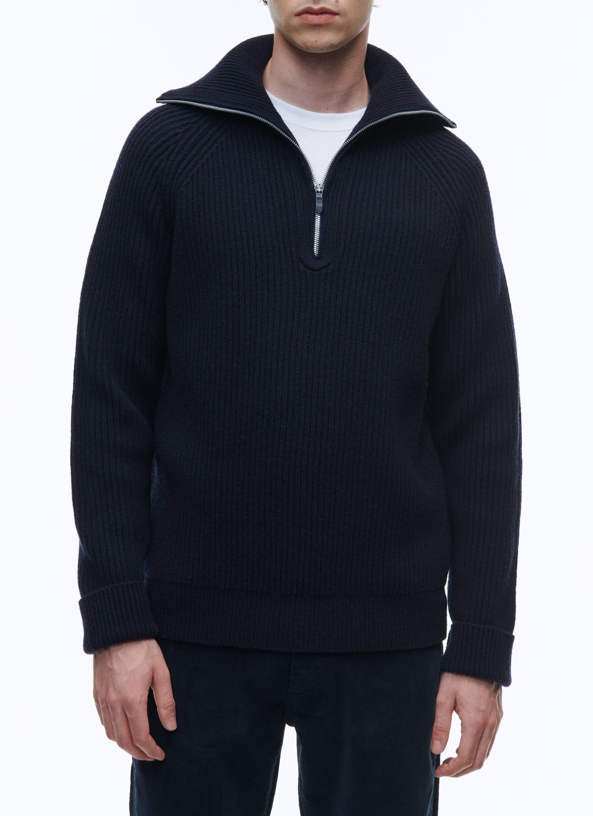 Pull en laine mérinos - Bleu marine