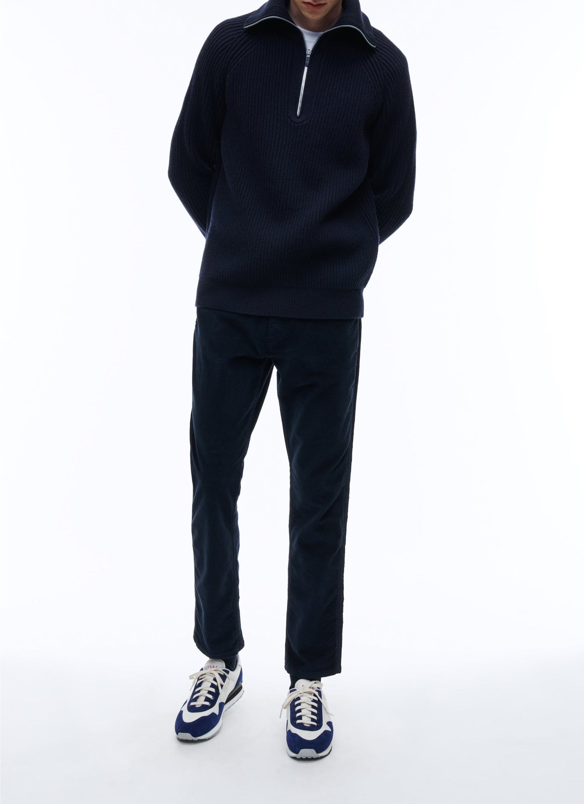 Pull en laine mérinos - Bleu marine