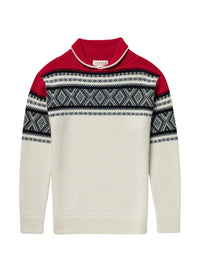 Pull en laine mélangée à motif fantaisie - Écru