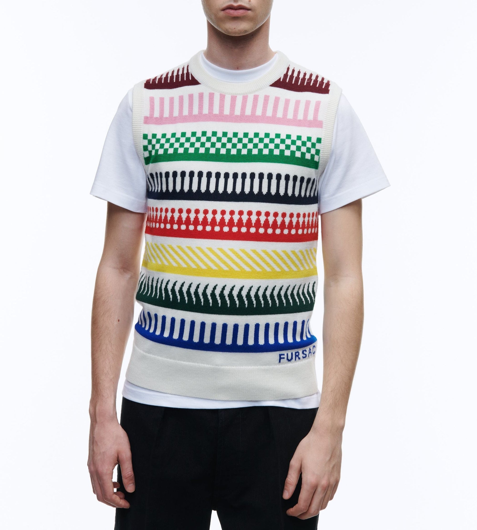 Pull sans manche en laine - Écru