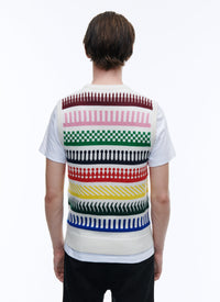 Pull sans manche en laine - Écru