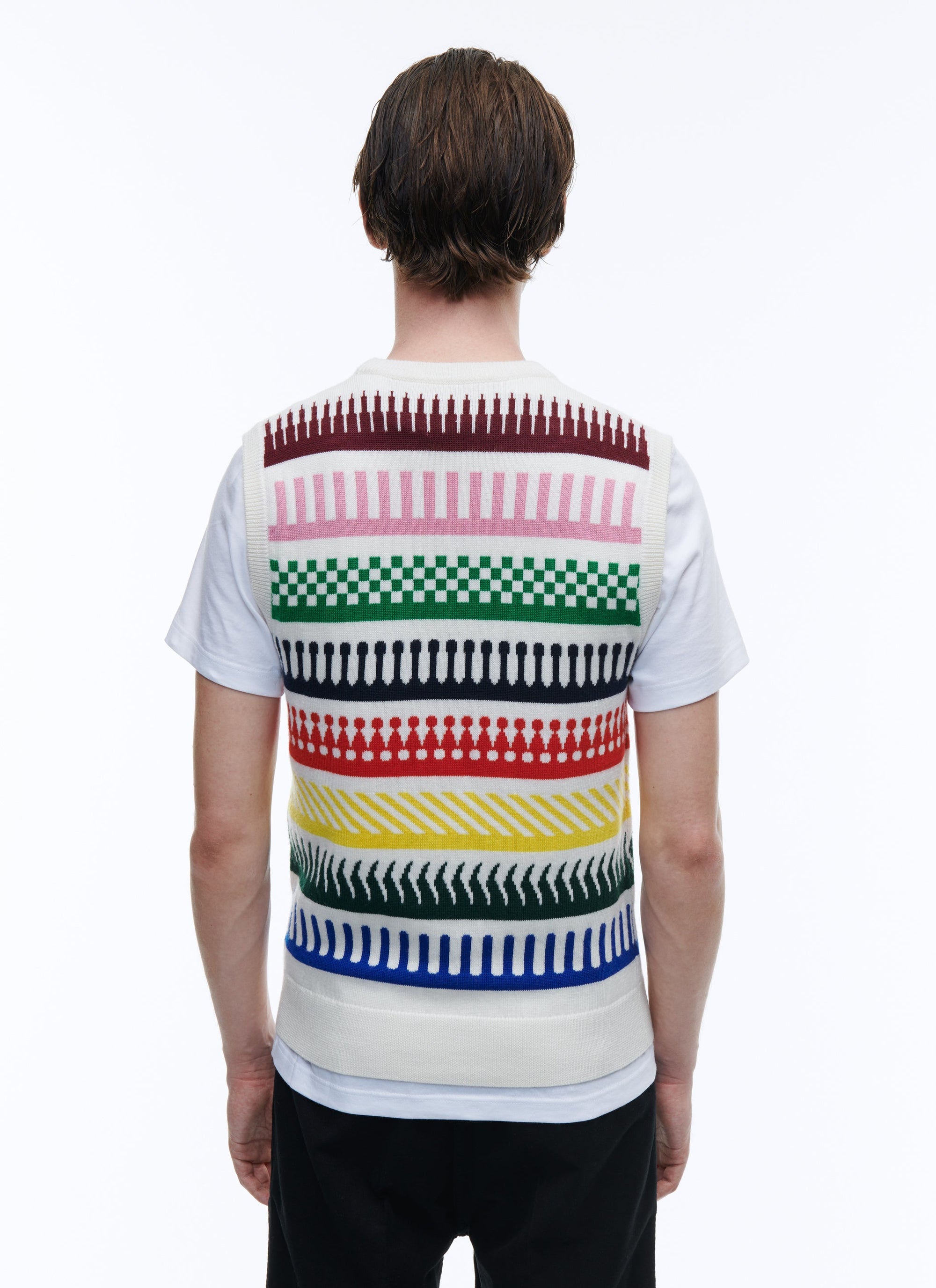 Pull sans manche en laine - Écru