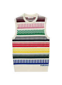 Pull sans manche en laine - Écru