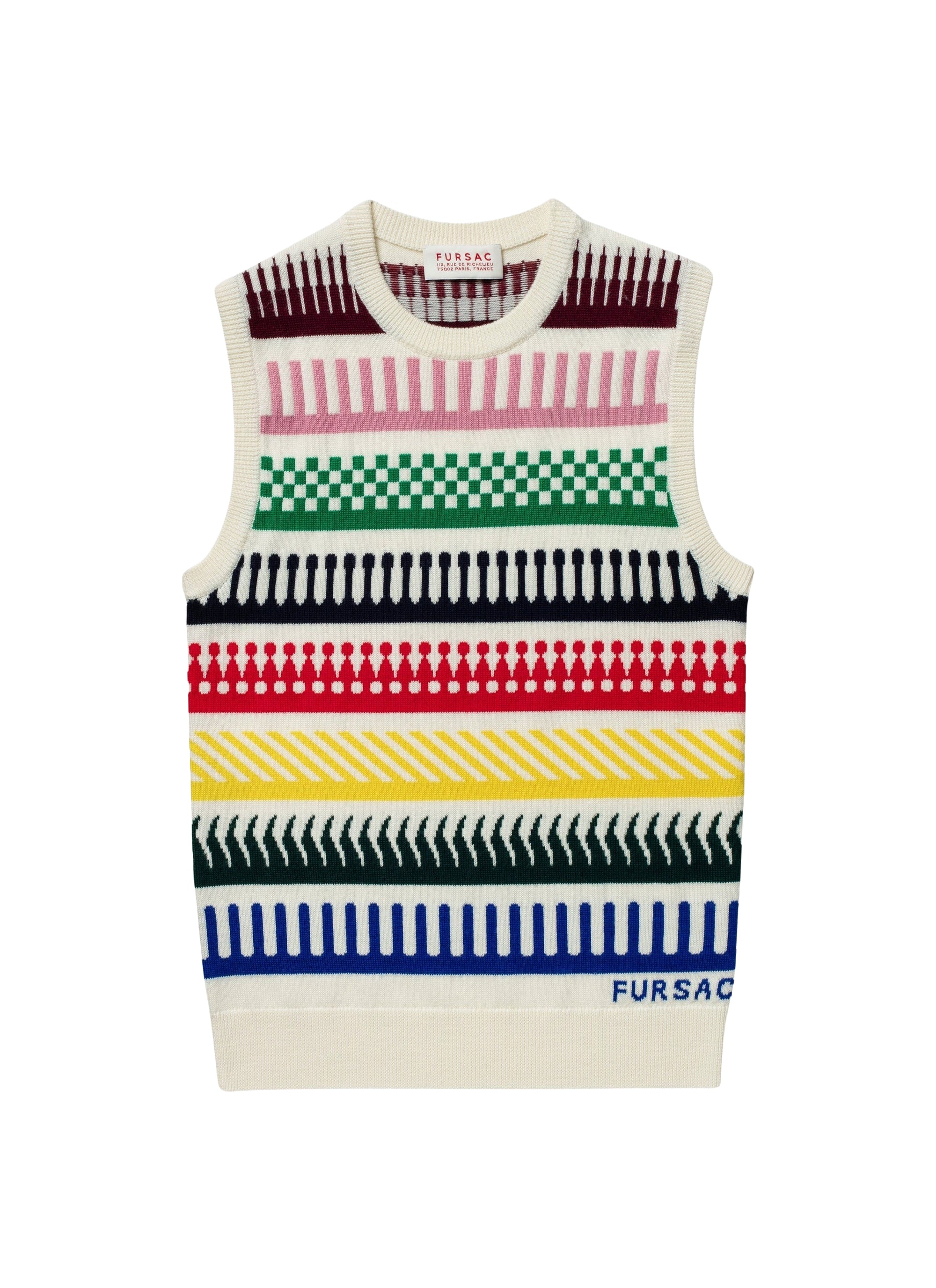 Pull sans manche en laine - Écru