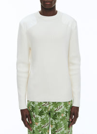 Pull épaules et coudières - Ecru