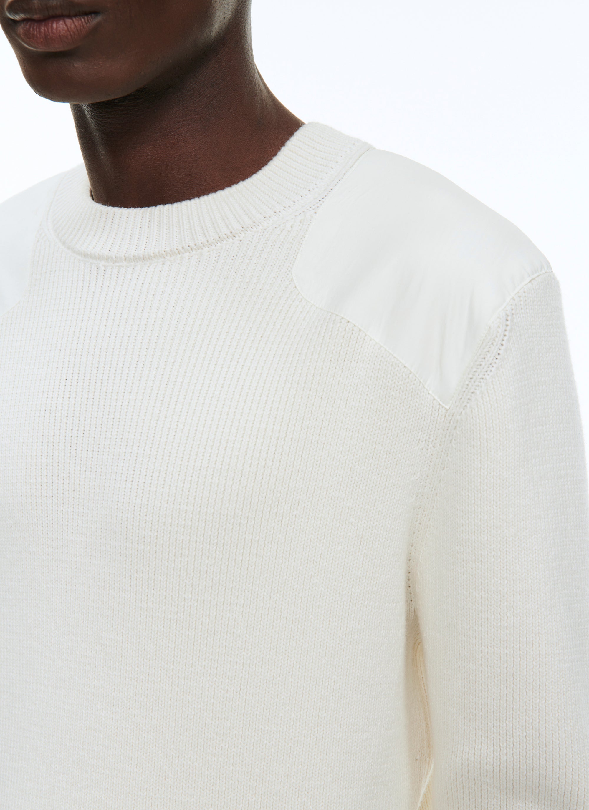 Pull épaules et coudières - Ecru