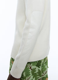 Pull épaules et coudières - Ecru