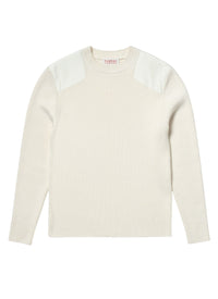 Pull épaules et coudières - Ecru