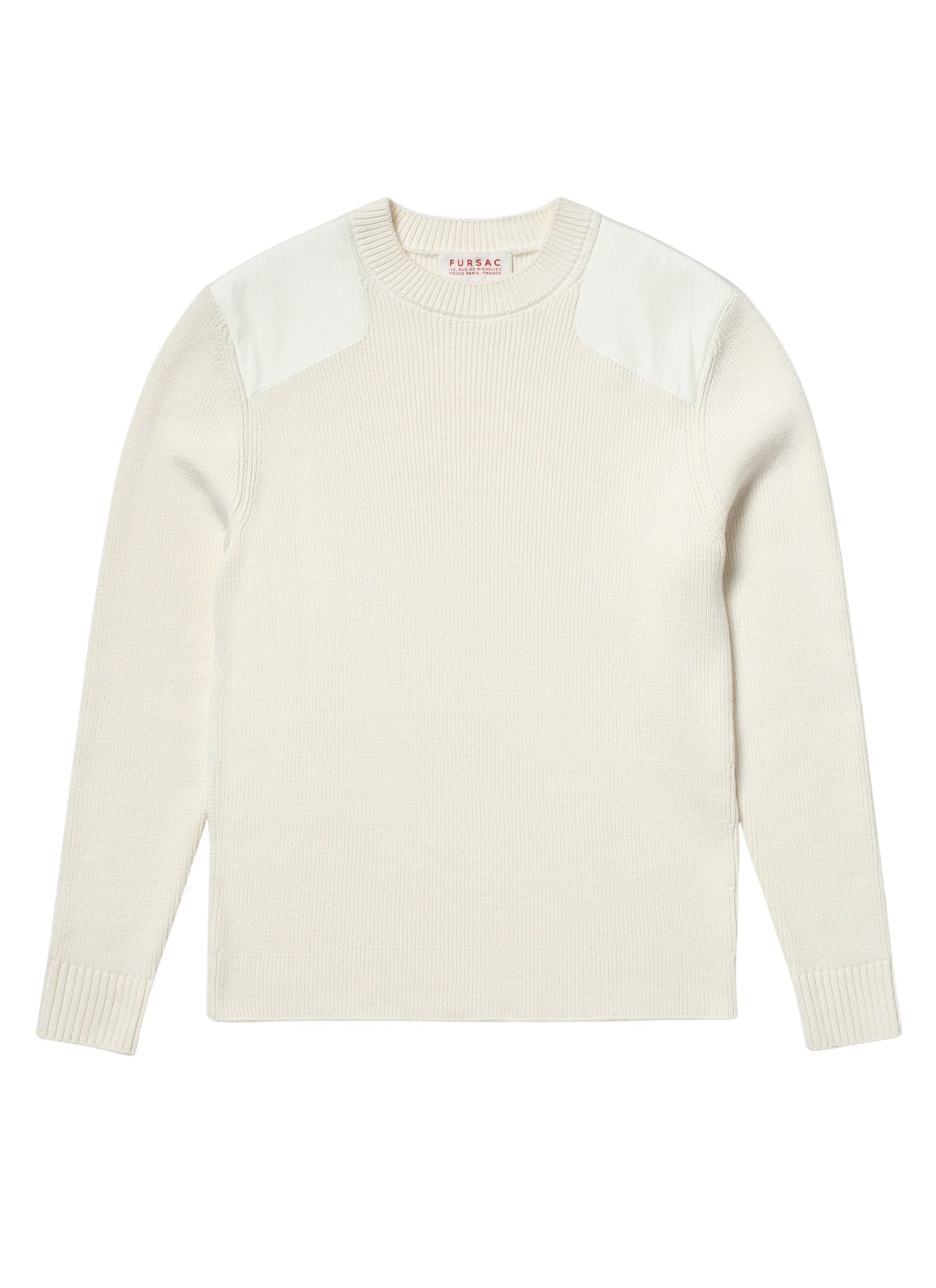 Pull épaules et coudières - Ecru