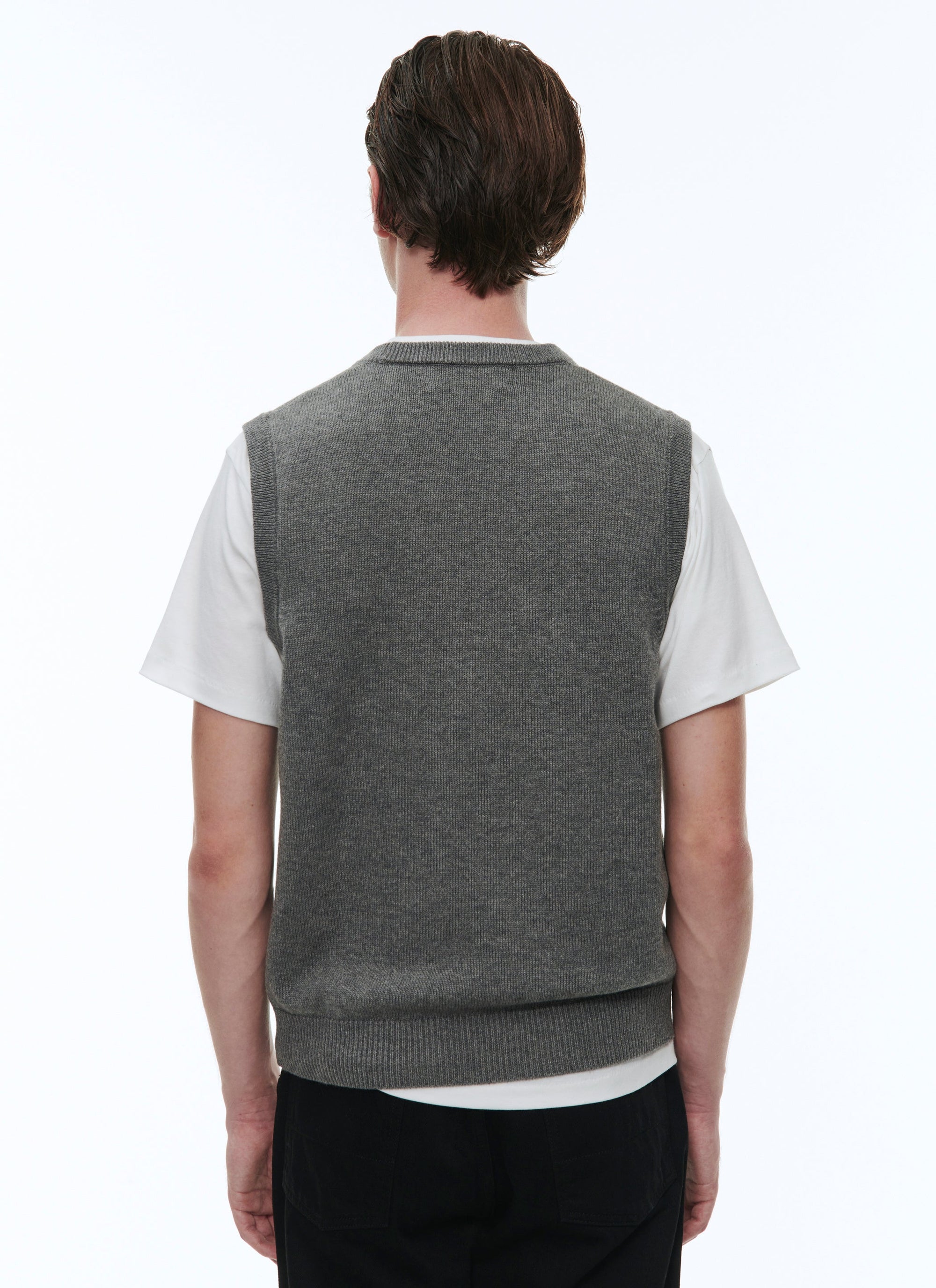 Pull sans manche Comics en laine mélangée - Gris