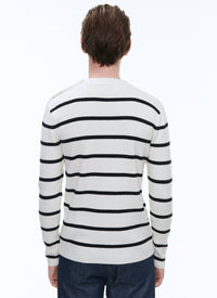Pull à rayures en laine - Écru