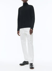 Pull torsadé en laine - Noir