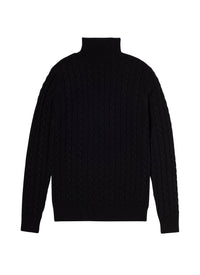 Pull torsadé en laine - Noir