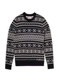 Pull à col rond en laine - Noir