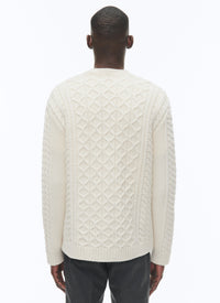 Cardigan torsadé en laine - Écru