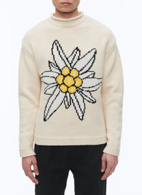 Pull à col montant en laine - Ivoire