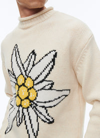 Pull à col montant en laine - Ivoire