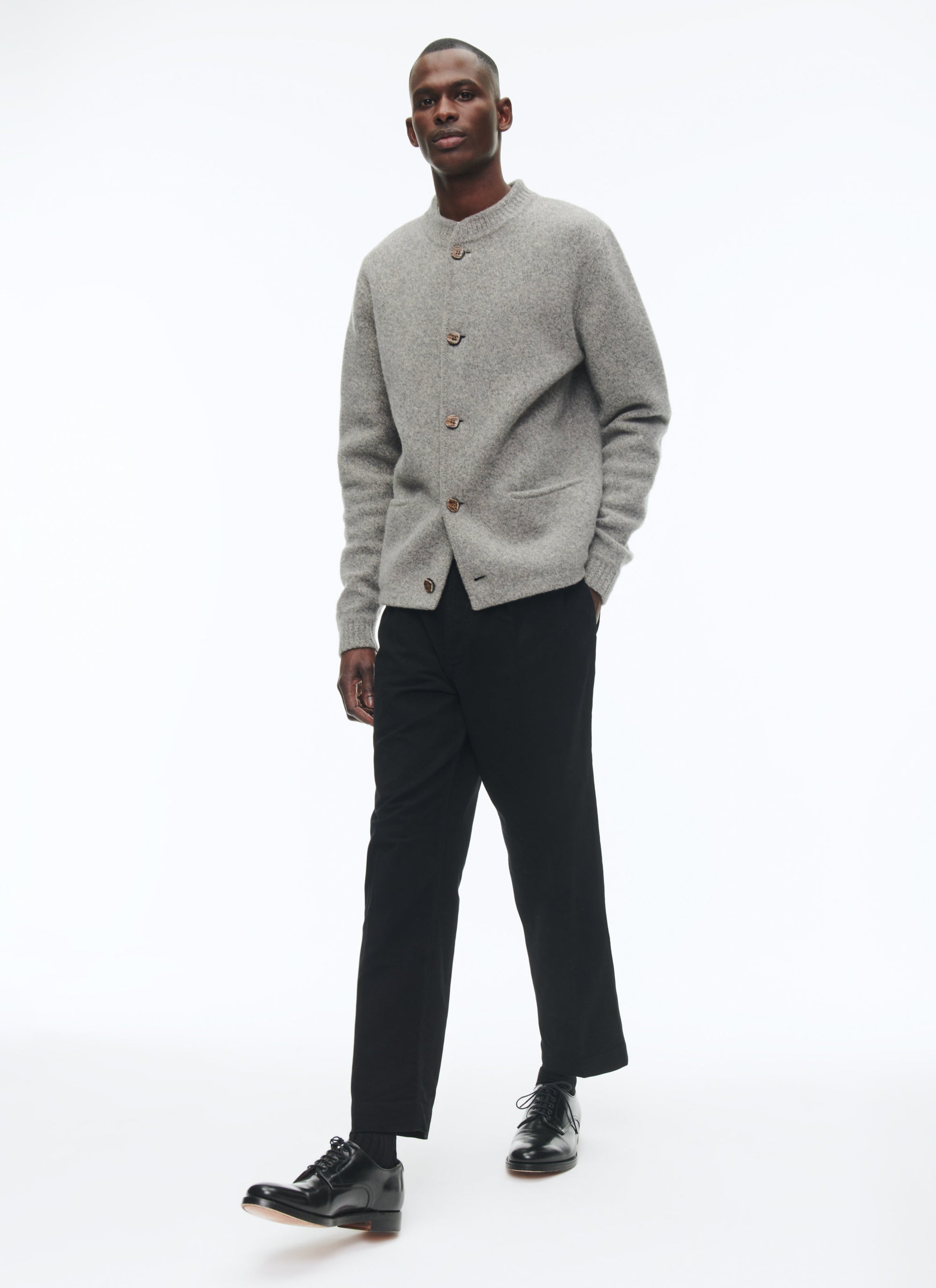 Gris Chine Moyen Cardigan - Gris Chine Moyen