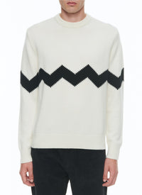 Pull à col rond en laine - Écru