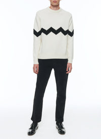 Pull à col rond en laine - Écru