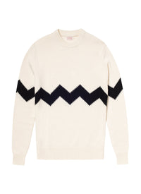 Pull à col rond en laine - Écru