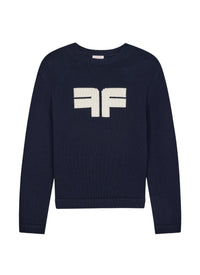 Pull en laine à logo - Marine