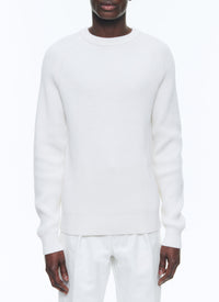 Pull côtelé en laine mélangée - Écru