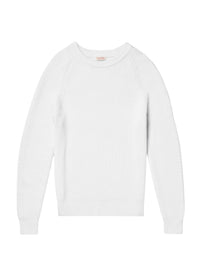 Pull côtelé en laine mélangée - Écru