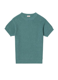 T-shirt texturé en laine - Marine