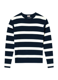 Pull à rayures en laine - Marine