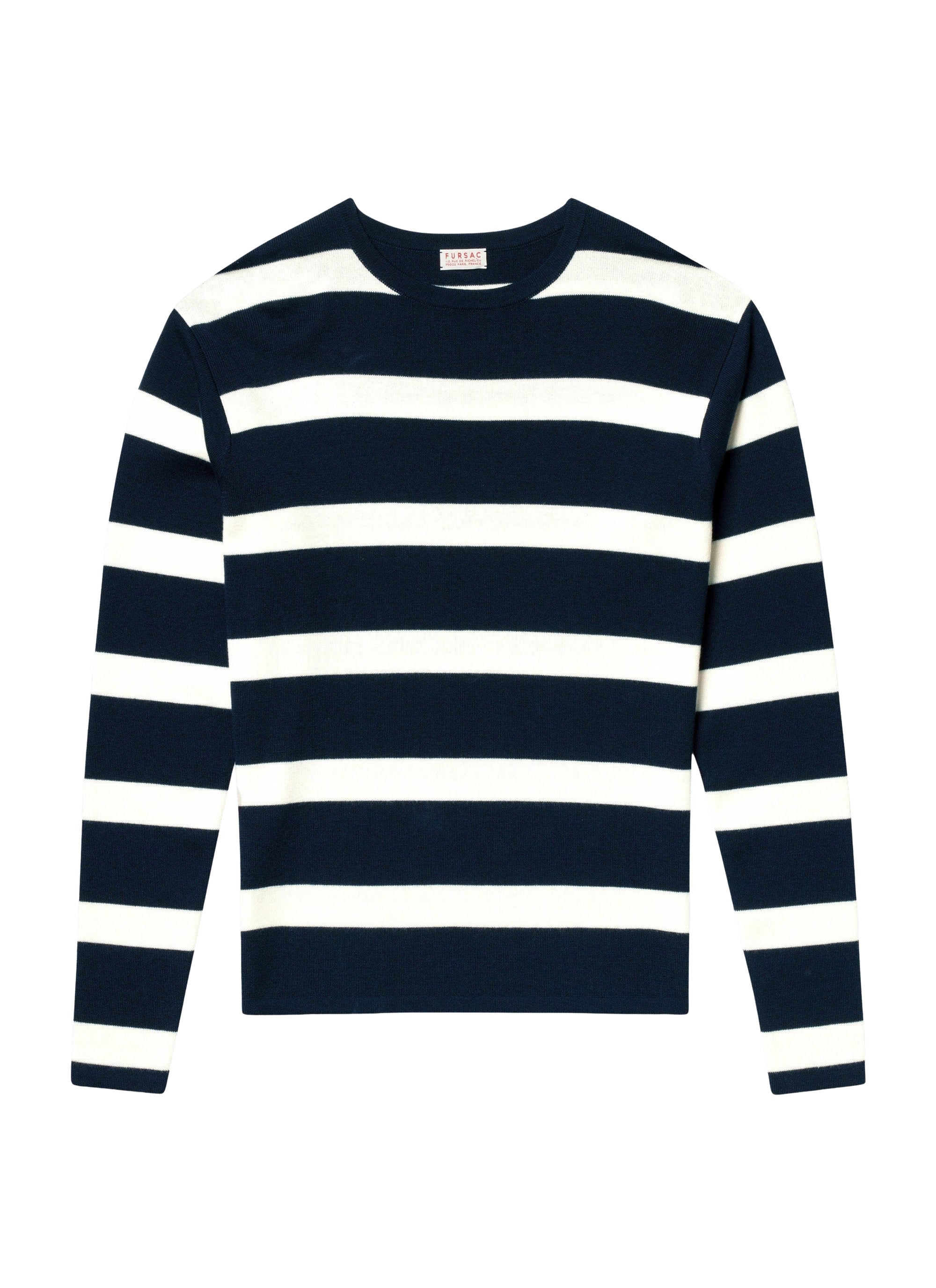 Pull à rayures en laine - Marine