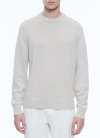 Pull à col rond en lin - Ficelle