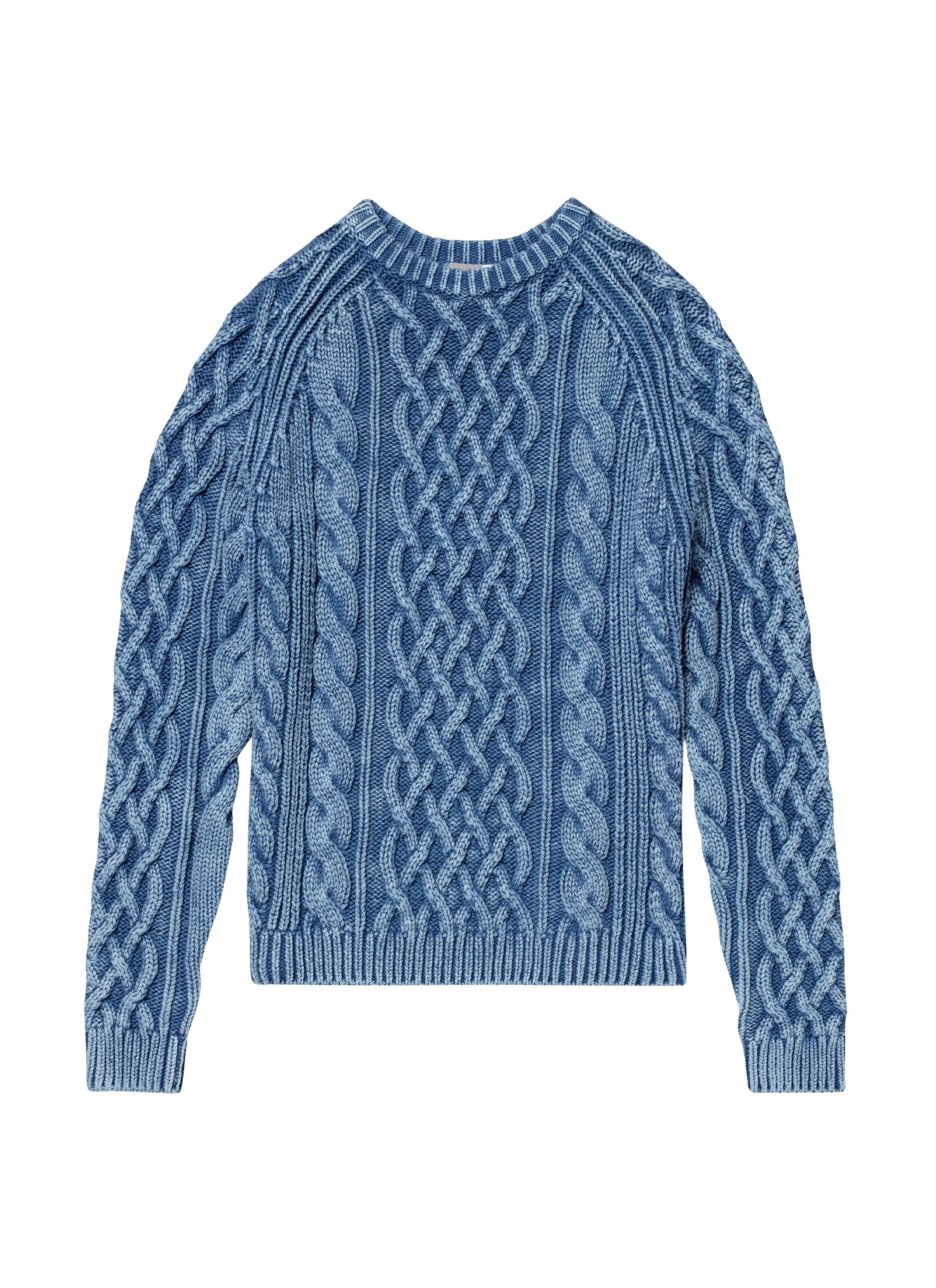 Pull torsadé en maille - Bleu de Nîmes
