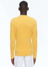 Wool button placket jumper - Paille Yellow