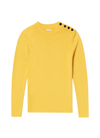 Wool button placket jumper - Paille Yellow