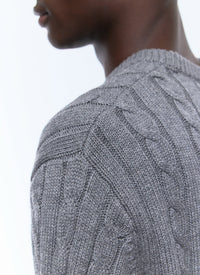 Gris Chiné Moyen Pull - Gris Chiné Moyen