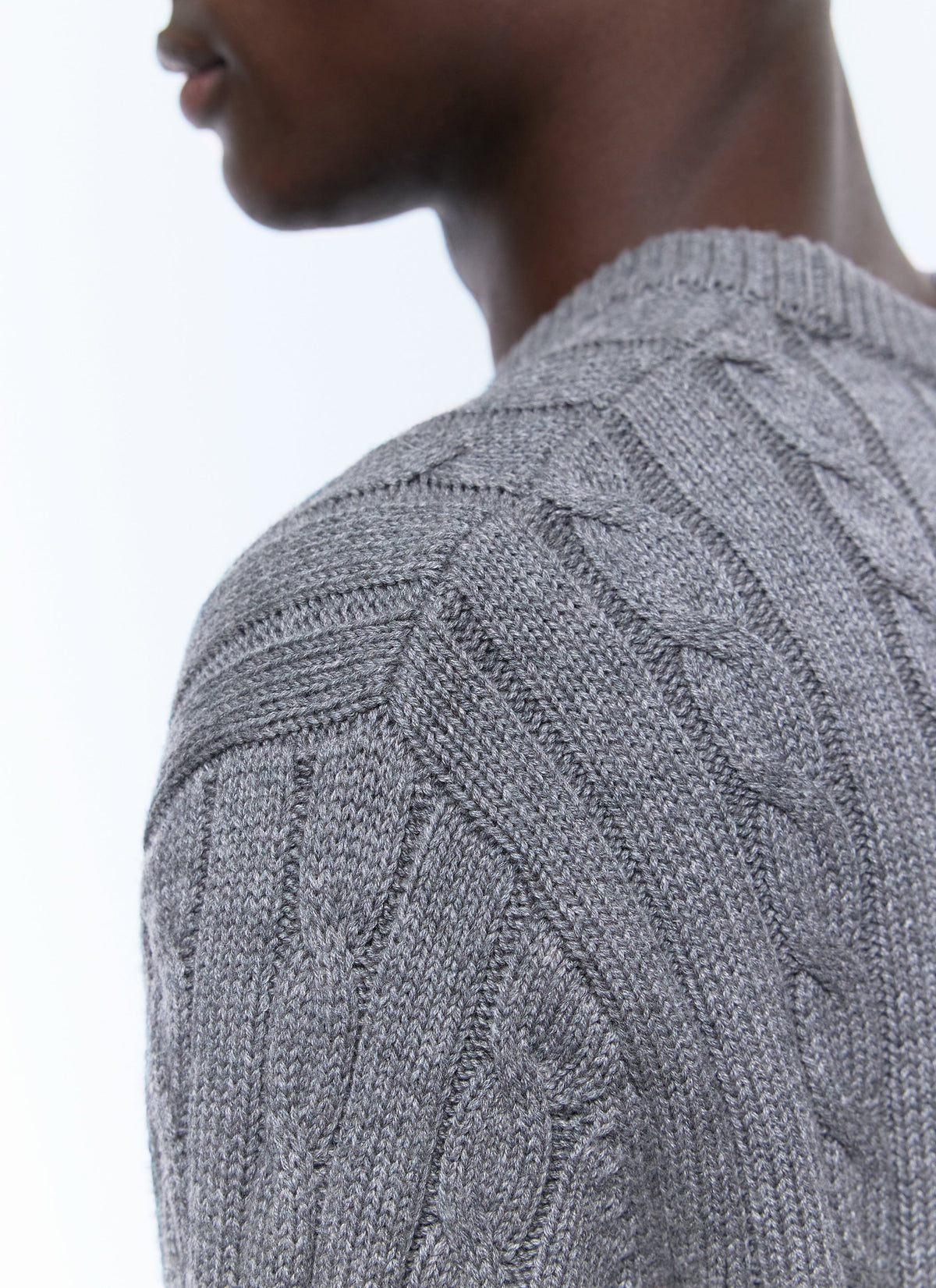 Gris Chiné Moyen Pull - Gris Chiné Moyen