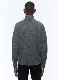 Mottled wool trucker-neck jumper - Mottled Grey