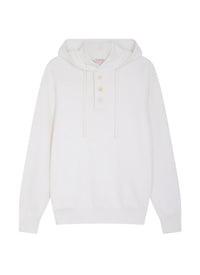 Pull à capuche en laine mélangée - Écru
