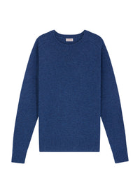 Pull à col rond en laine - Bleu de Nîmes